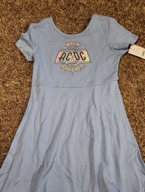 AC/DC Girls' Pastel Blue Graphic Tee Dress